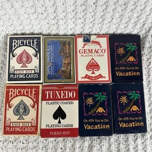 Lot Vintage Playing Cards Bicycle Gemaco Casino ATA Airline Decks 8